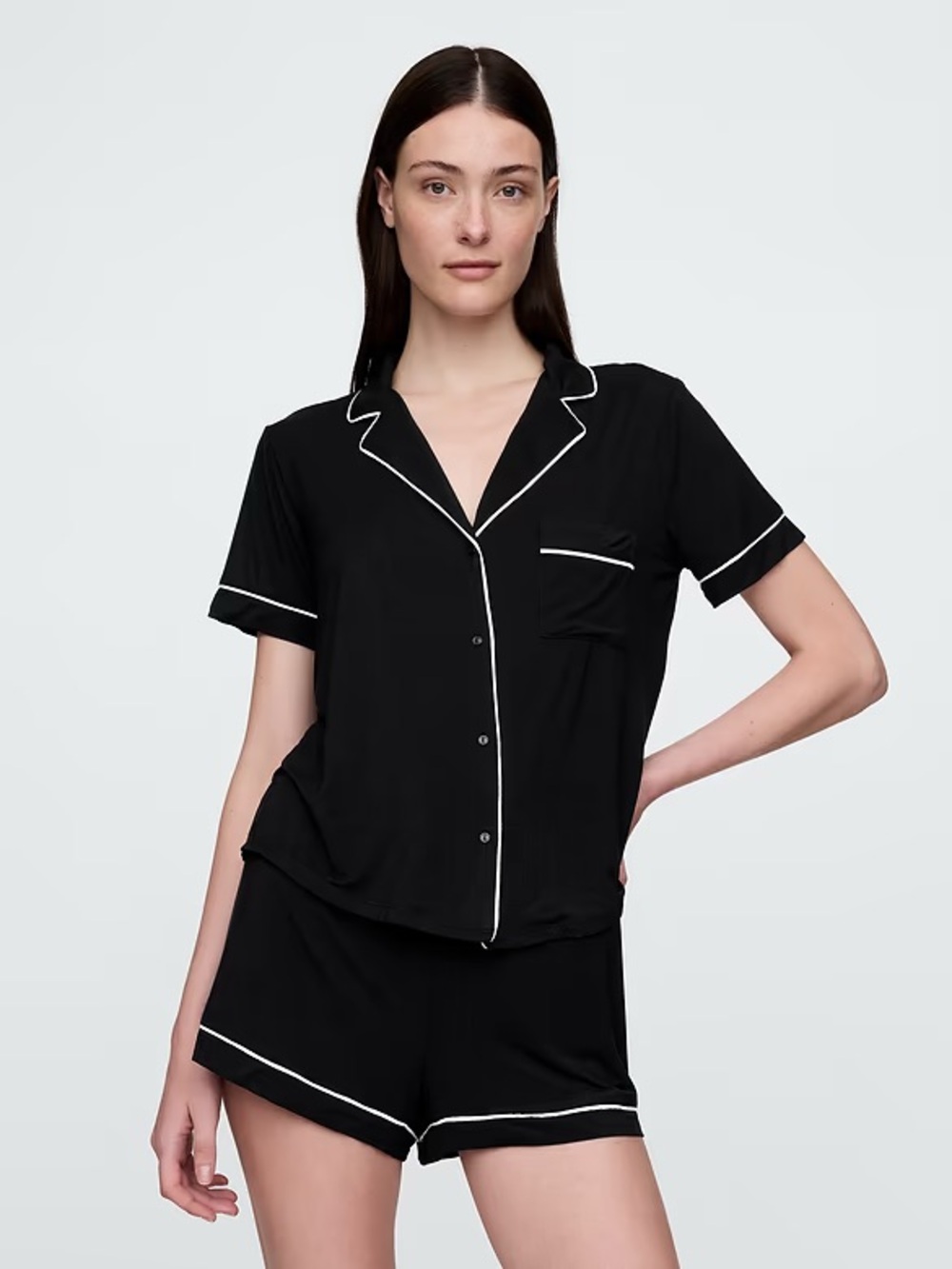 Gap | Women’s Black SoftMade Modal Short Sleeve Pajama Top